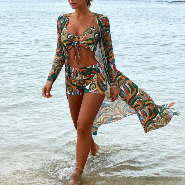 Biquíni Impressão Total Com Saída + Brinde 2 Toalhas