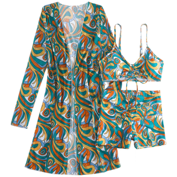 Biquíni Impressão Total Com Saída + Brinde 2 Toalhas